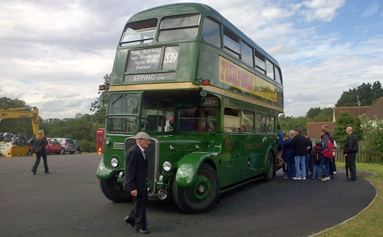 Vintage double-decker bus at North Weald