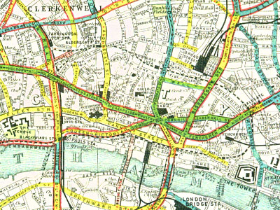 London Road Surface Map 1909