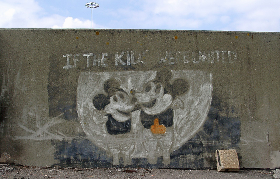 Grafitti on the perimeter wall of Tilbury B power station.