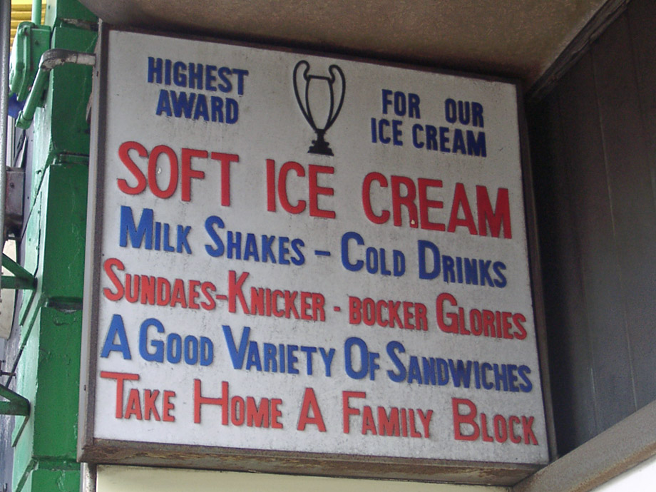 Ice Cream Parlour sign