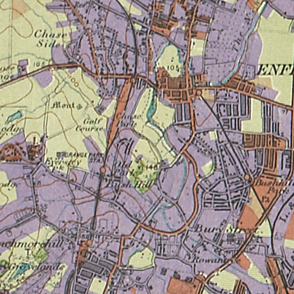 London map 1930s Land Utilisation Survey for Winchmore Hill, Enfield