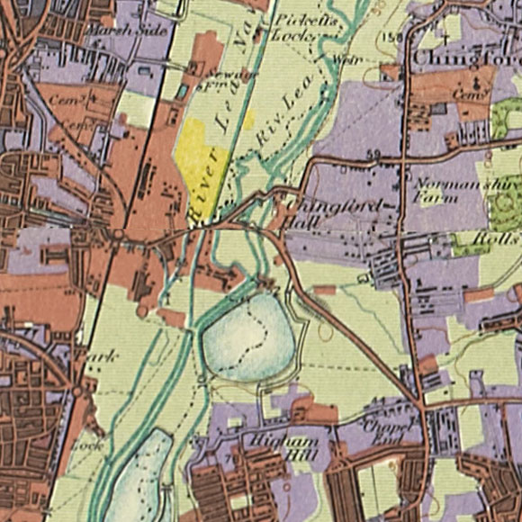 London map 1930s Land Utilisation Survey for South Chingford, Higham