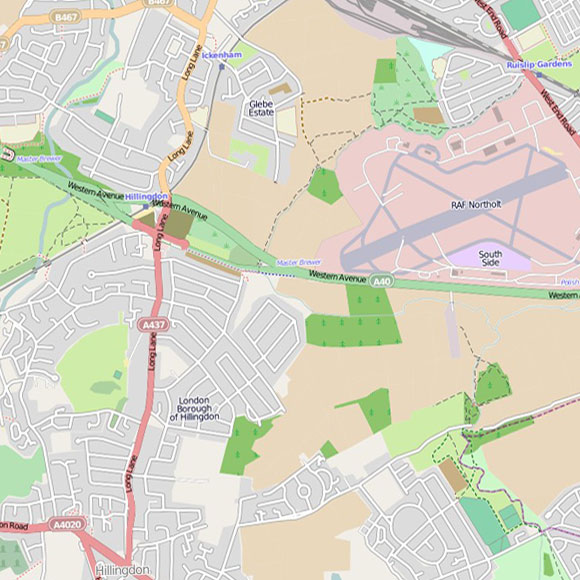 London map OpenStreetMap for Hillingdon