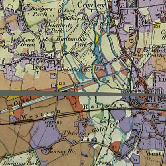 London map 1930s Land Utilisation Survey for West Drayton