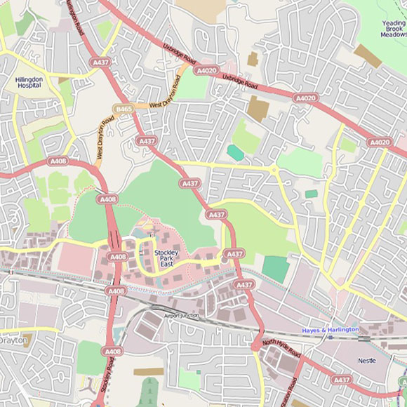 London map OpenStreetMap for Goulds Green, Hayes