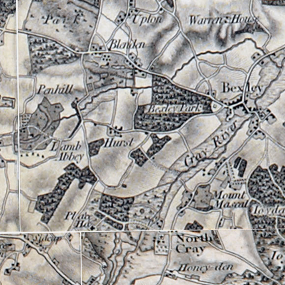 Ordnance Survey First Series map for Bexley, Albany Park