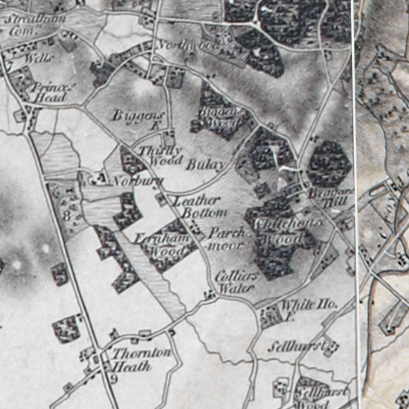 Ordnance Survey First Series map for Thornton Heath, Crystal Palace, Selhurst