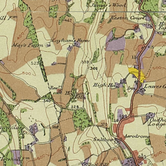 London map 1930s Land Utilisation Survey for New Addington, Biggin Hill