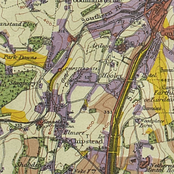 London map 1930s Land Utilisation Survey for Coulsdon